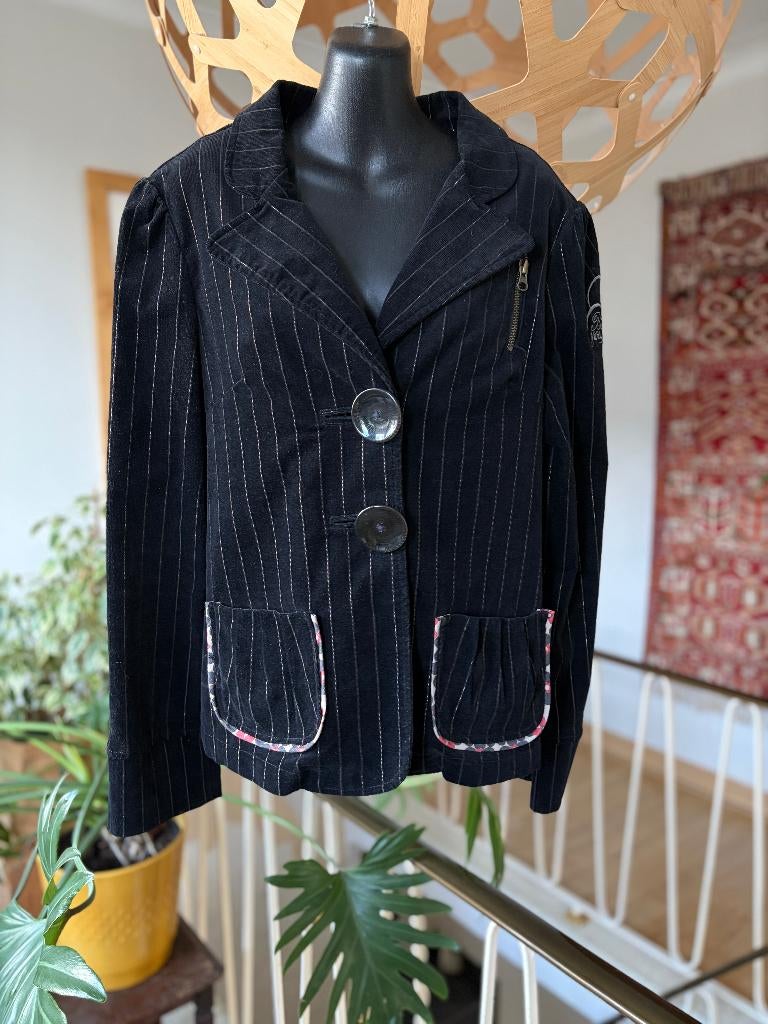 BeYouK zwart fluwelen blazer / jasje, vintage look, mt 40, Kleding | Dames, Jasjes, Kostuums en Pakken, Zo goed als nieuw, Jasje