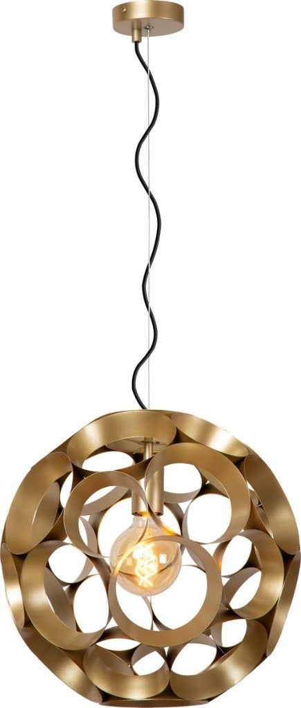 Lucide HANNELORE Hanglamp - Mat Goud / Messing *NIEUW*, Ophalen of Verzenden, Nieuw, Metaal, E27 (groot)