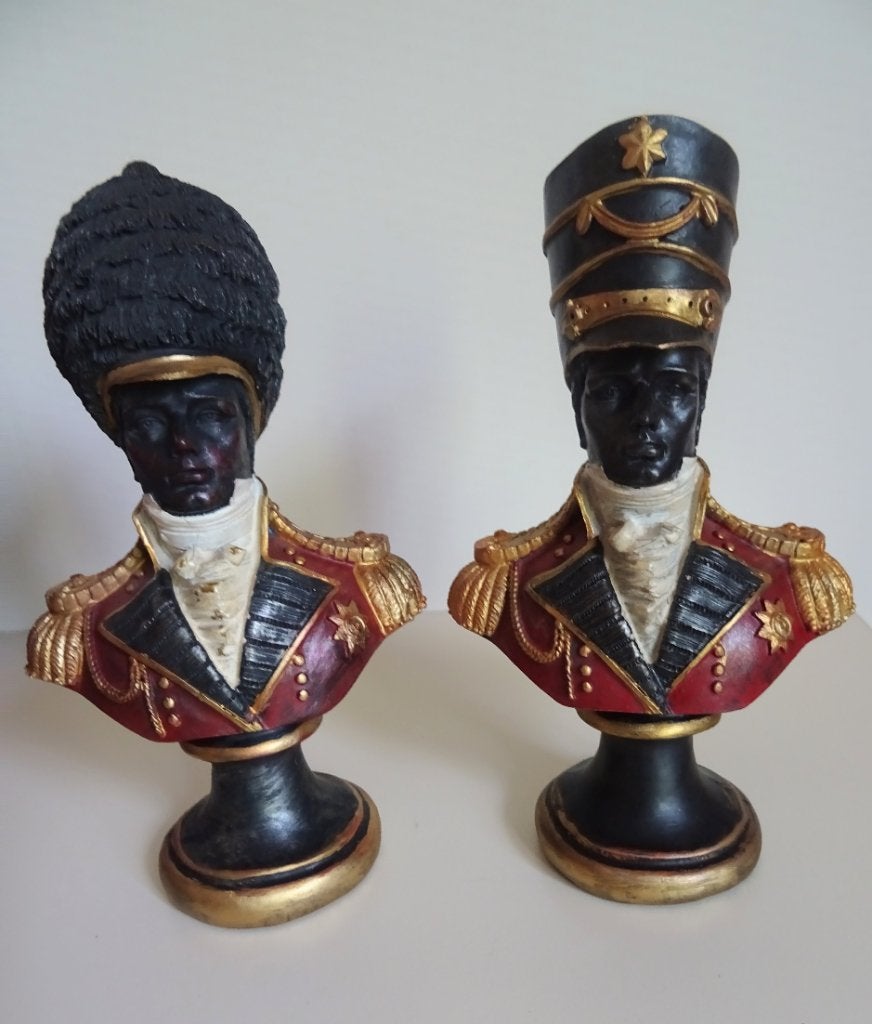 2 bustes Empire-stijl. Napoleonistische officieren, Ophalen of Verzenden, Overige soorten, Miniatuur of Beeldje
