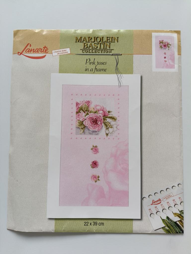 Lanarte - Pink roses in a frame, Ophalen of Verzenden