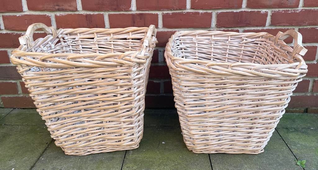 2 grote rieten manden/wasmanden/speelgoedmanden…, Osier, Carré, Enlèvement, Panier