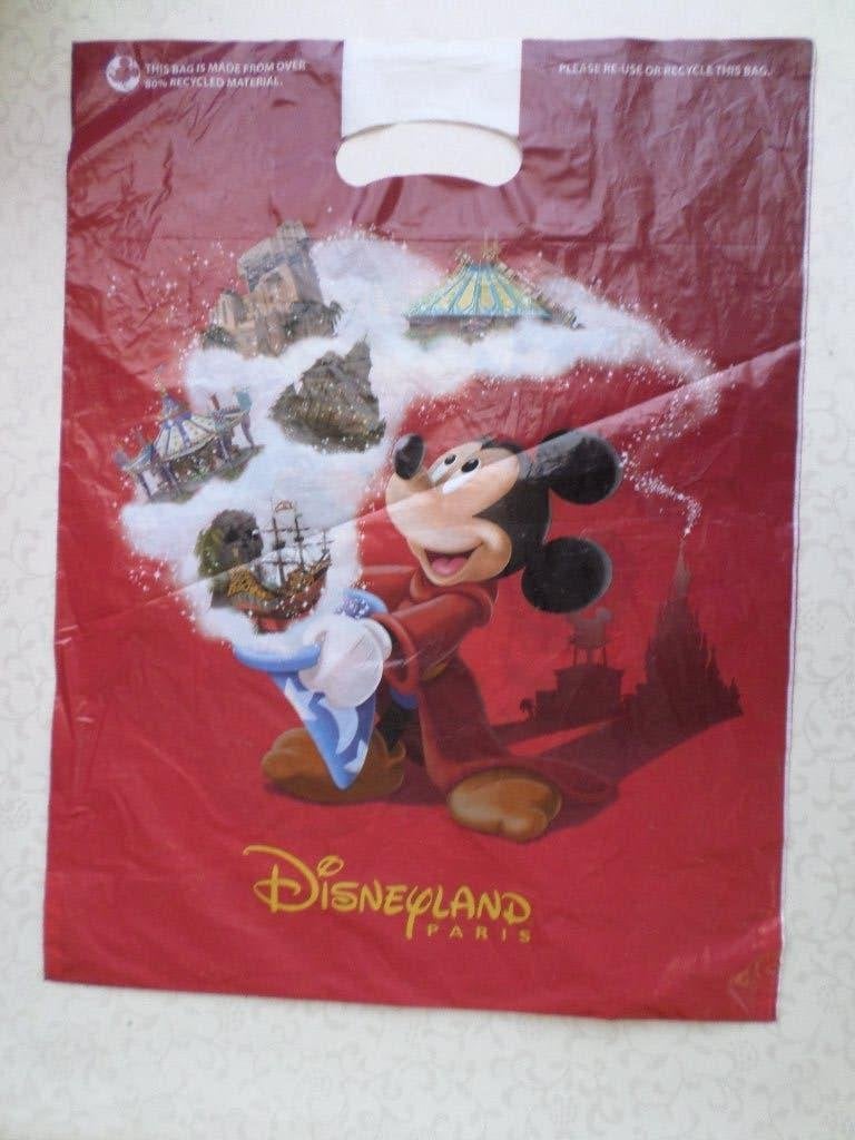 Sac en plastique Disney MickeyMouse Disneyland Paris recyclé, Enlèvement ou Envoi, Mickey Mouse, Comme neuf, Sac, Valise ou Pochette
