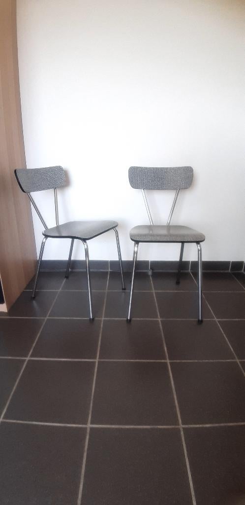 2 Vintage formica stoelen, Huis en Inrichting, Stoelen, Ophalen, Twee, Vintage, Zo goed als nieuw