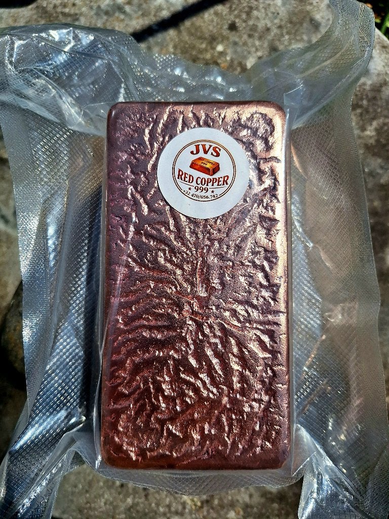 Handgegoten koperbaar pure rode koper 5,3kg, Ophalen of Verzenden, Koper