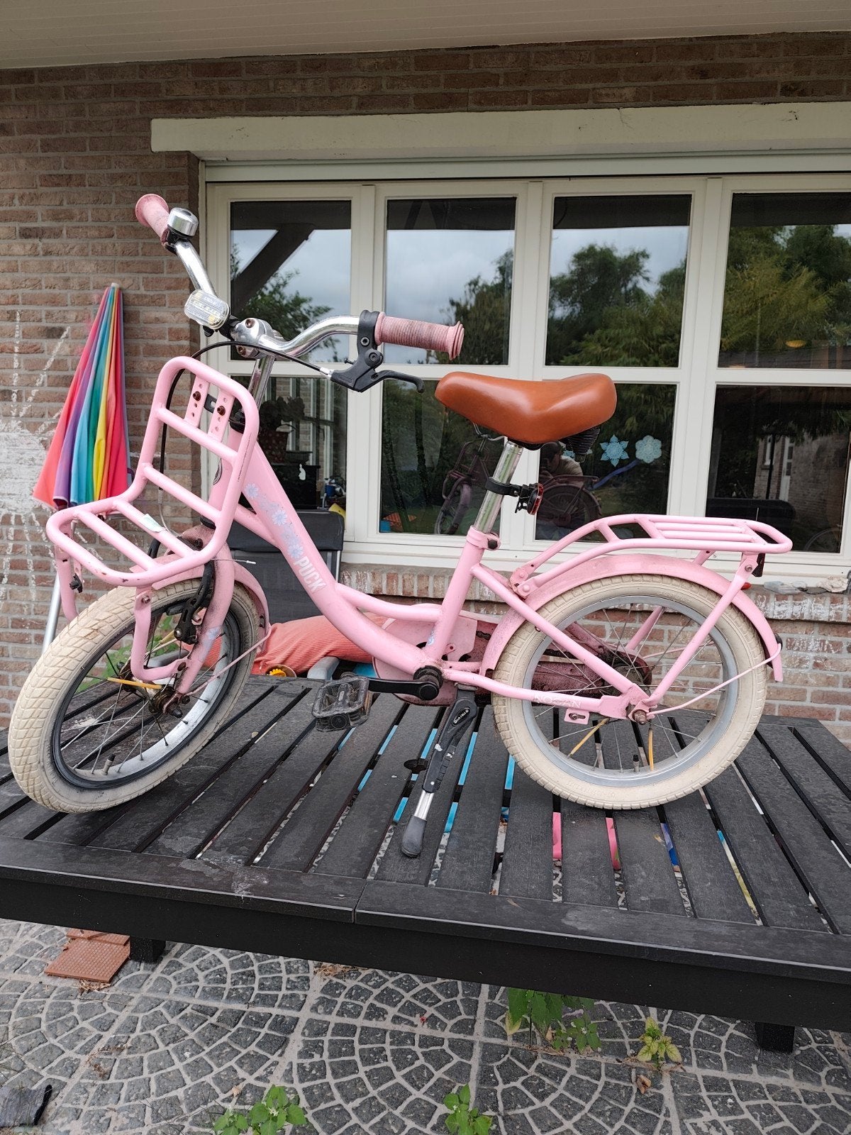 kinderfiets Puck 16 inch wegens te klein geworden., Enlèvement, Utilisé