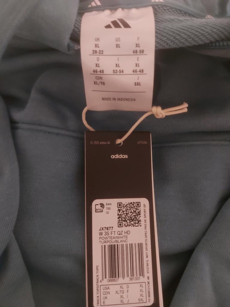 ADIDAS XL sweatshirt met capuchon voor dames NIEUW, Kleding | Dames, Grote Maten, Overige typen, Nieuw, Ophalen of Verzenden, Blauw