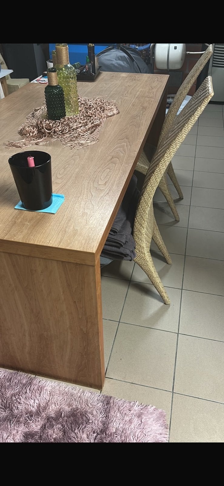 Zware houten tafel 8 pers  180€, Ophalen, Gebruikt, 100 tot 150 cm, Eikenhout