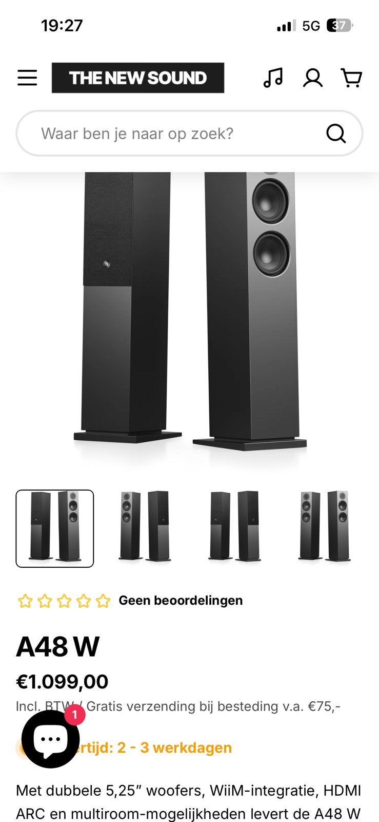 Audio Pro A48 draadloze multiroom vloerstaande speakers, Audio, Tv en Foto, Luidsprekerboxen, Nieuw, Afstandsbediening, Bluetooth