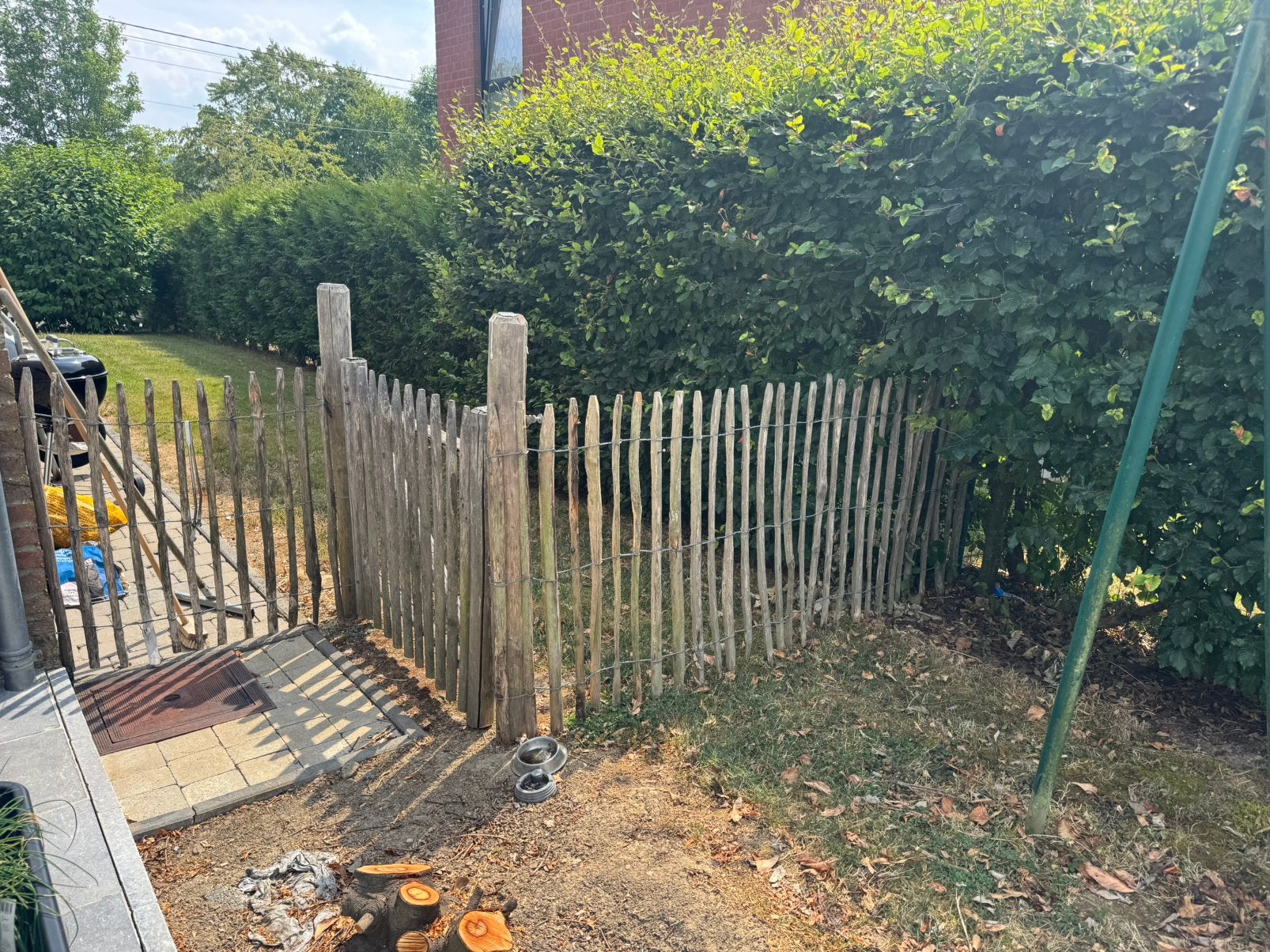 Cloture et portail en chataigner, Tuin en Terras, Ophalen, 3 tot 6 meter, Hout, 1 tot 2 meter