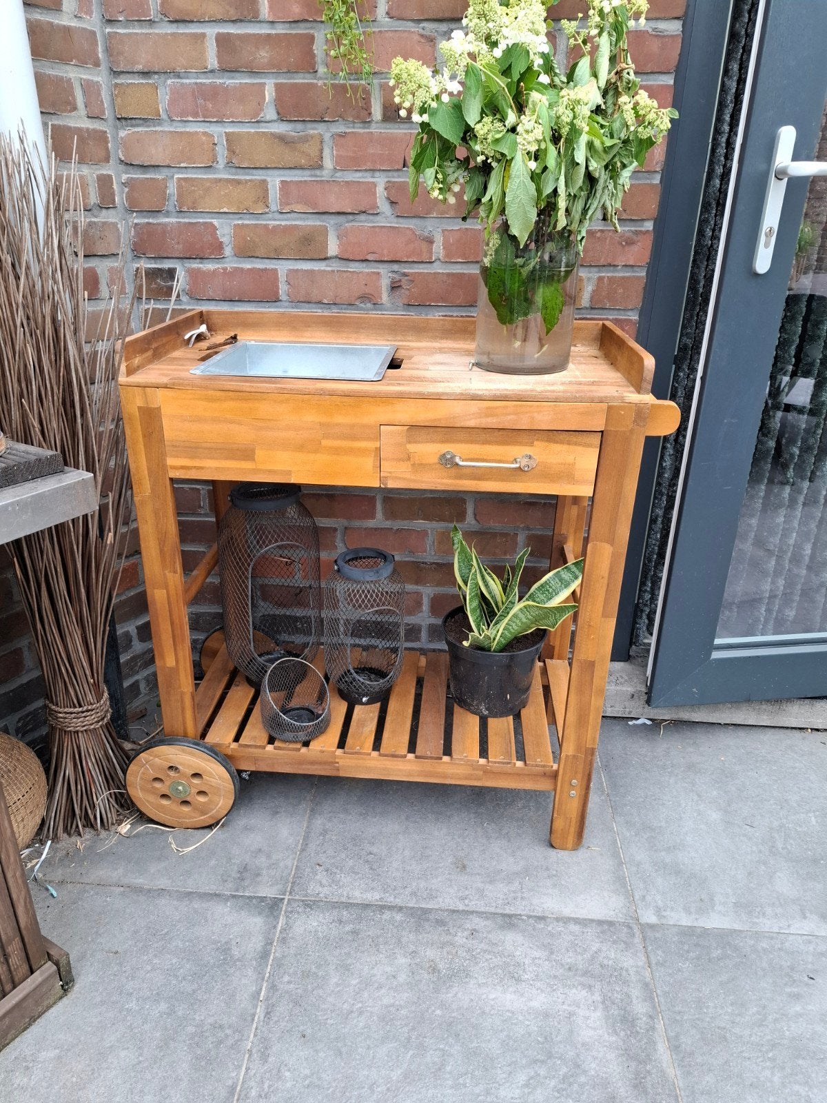 Mooi buitentafeltje op wielen, Jardin & Terrasse, Tables de jardin, Enlèvement