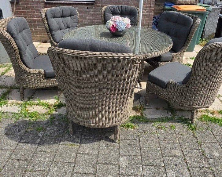 Ensemble de jardin extérieur de luxe 4 saisons. Saint-Valent, Chaise, Osier, Salons de jardin, Enlèvement