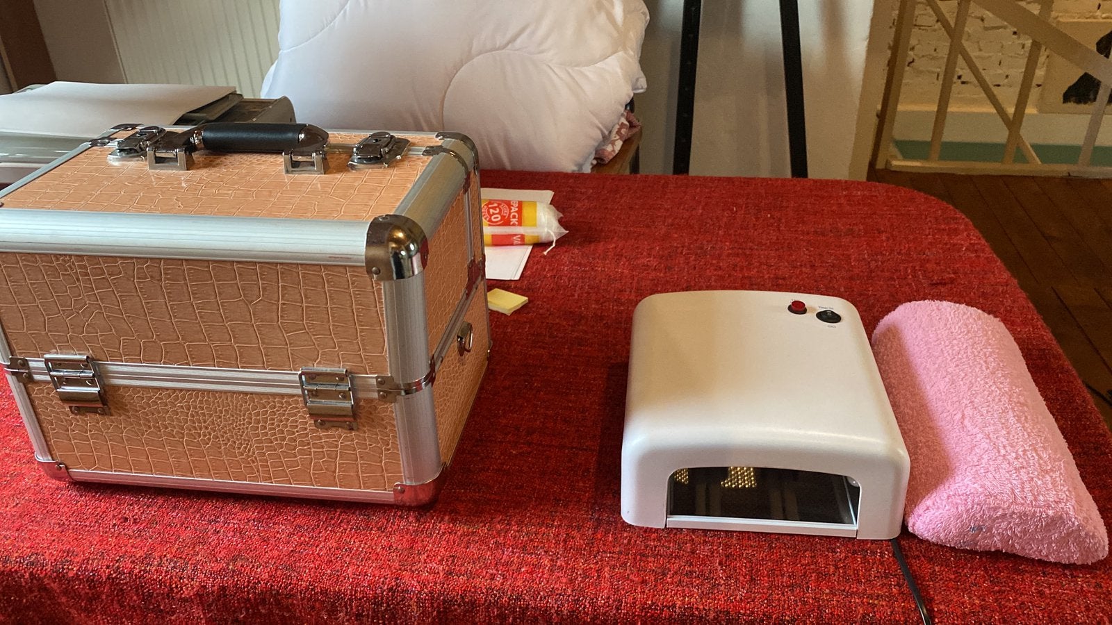 Beautycase  lamp kussentje en toebehoren., Ophalen, Zo goed als nieuw, Hardcase