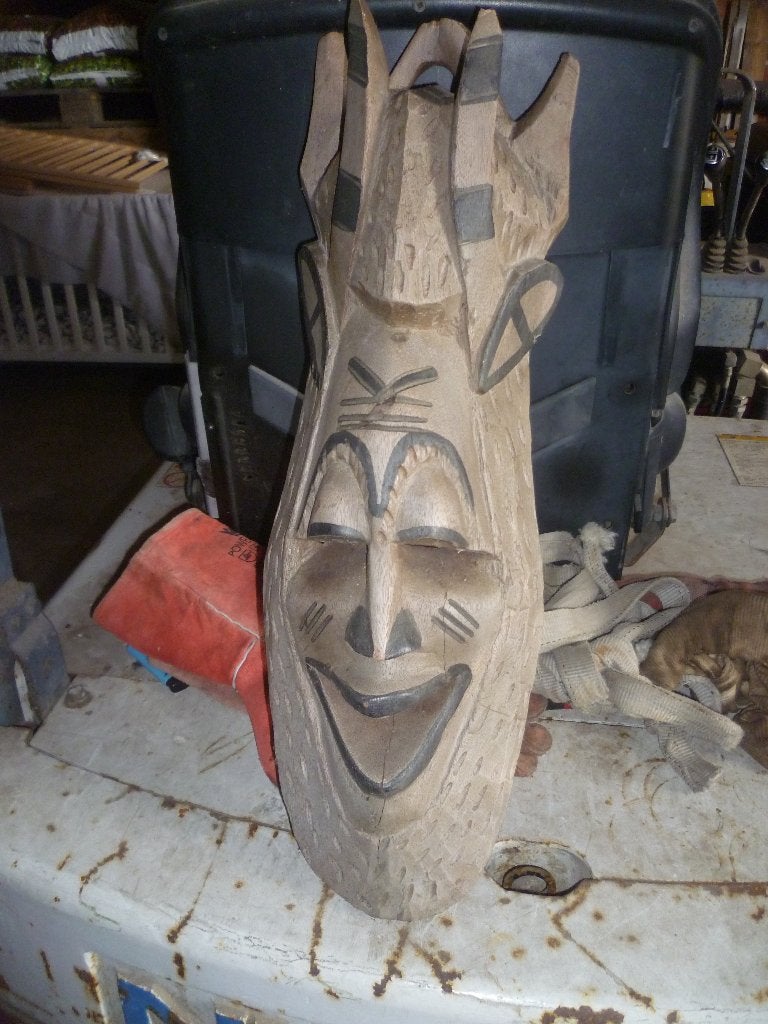 OUD HOUTEN AFRIKAANS MASKER, Antiek en Kunst, Kunst | Niet-Westerse kunst, Ophalen, Masker