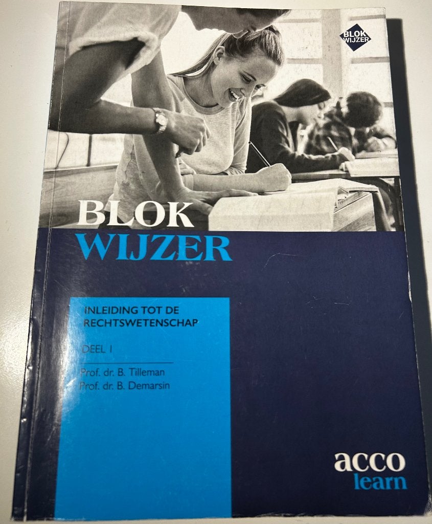Blokwijzer Inleiding tot de rechtswetenschap deel 1-Tilleman, Boeken, Ophalen of Verzenden, Zo goed als nieuw, Hoger Onderwijs