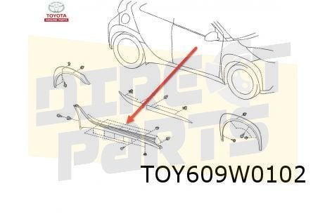Toyota Aygo X (3/22-) dorpellijst Rechts (zwart) Origineel!, Autos : Pièces & Accessoires, Neuf, -, -, Toyota