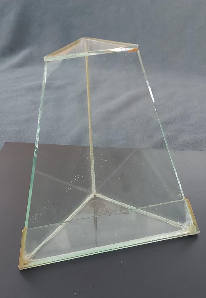 3D-glazen driehoek voor verschillende armaturen, Huis en Inrichting, Ophalen, Gebruikt, Glas, Minder dan 50 cm