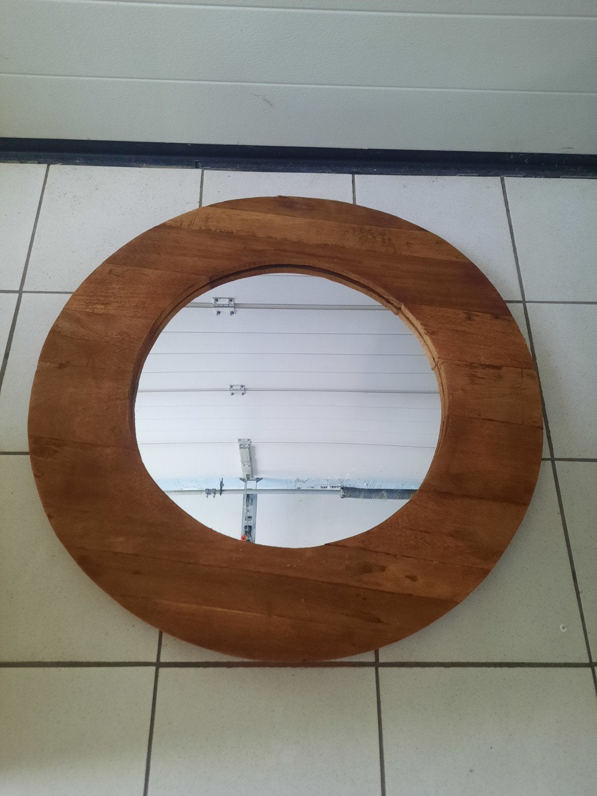 spiegel, Huis en Inrichting, Woonaccessoires | Spiegels, Ophalen, Rond, Zo goed als nieuw, 75 tot 100 cm