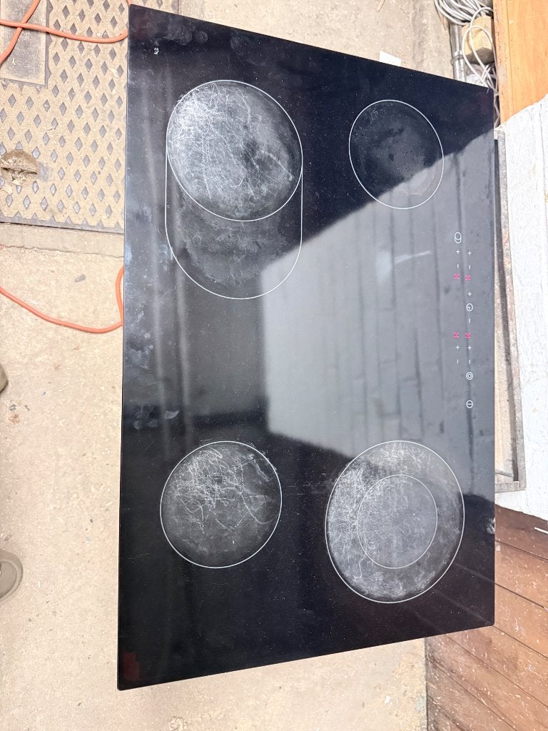 Taque électrique vitrocéramique 51x77CM., Elektronische apparatuur, Kookplaten, Ophalen, Gebruikt, 4 kookzones, Inbouw