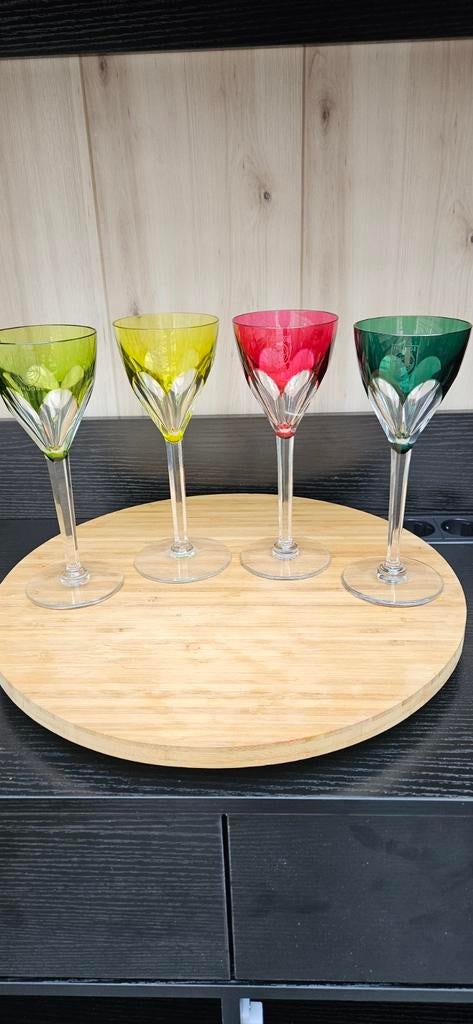Antiek kristallen Rijnwijnglas - Ivanhoe Brugge - Handgeslep, Verzamelen, Ophalen