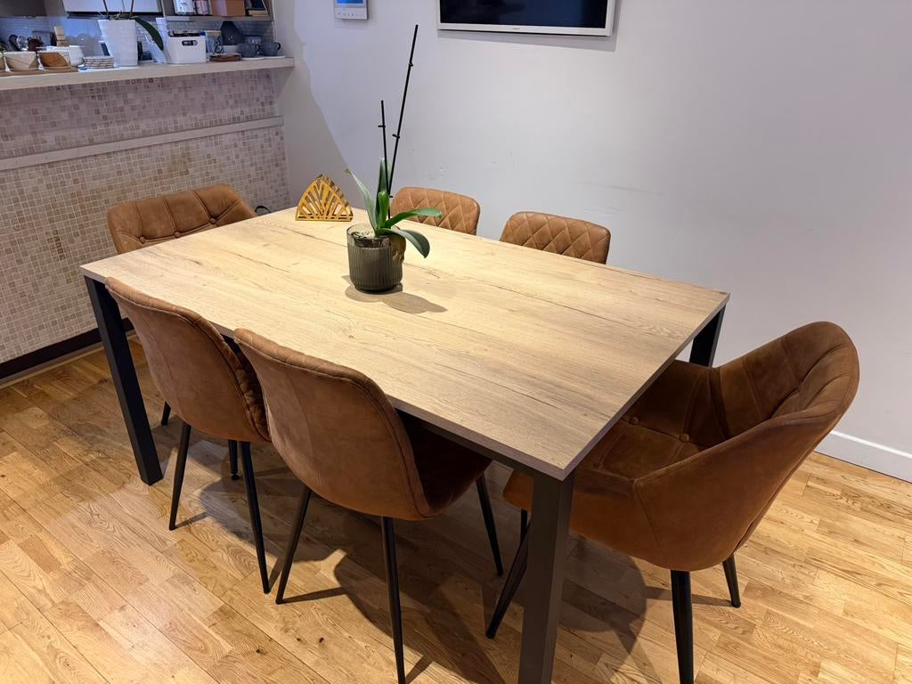 Salle à manger complète - 6 places, Maison & Meubles, Tables | Tables à manger, Comme neuf, Enlèvement