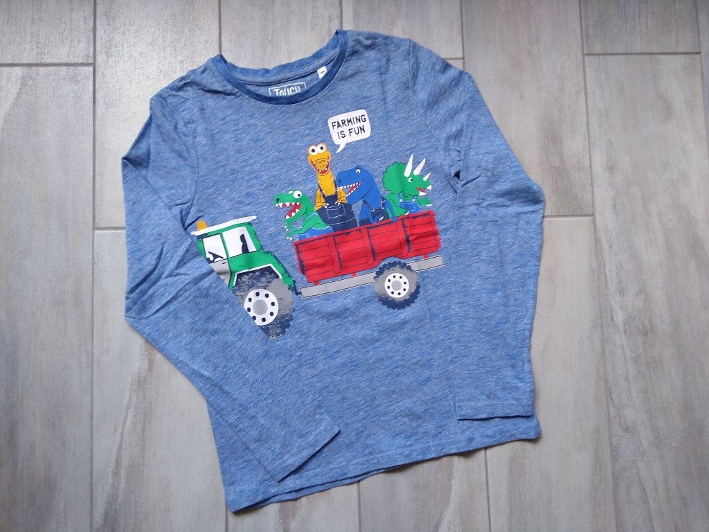 ★ M140 - Longleeve Dino, Kinderen en Baby's, Kinderkleding | Maat 140, Ophalen of Verzenden, Zo goed als nieuw, Jongen, Shirt of Longsleeve