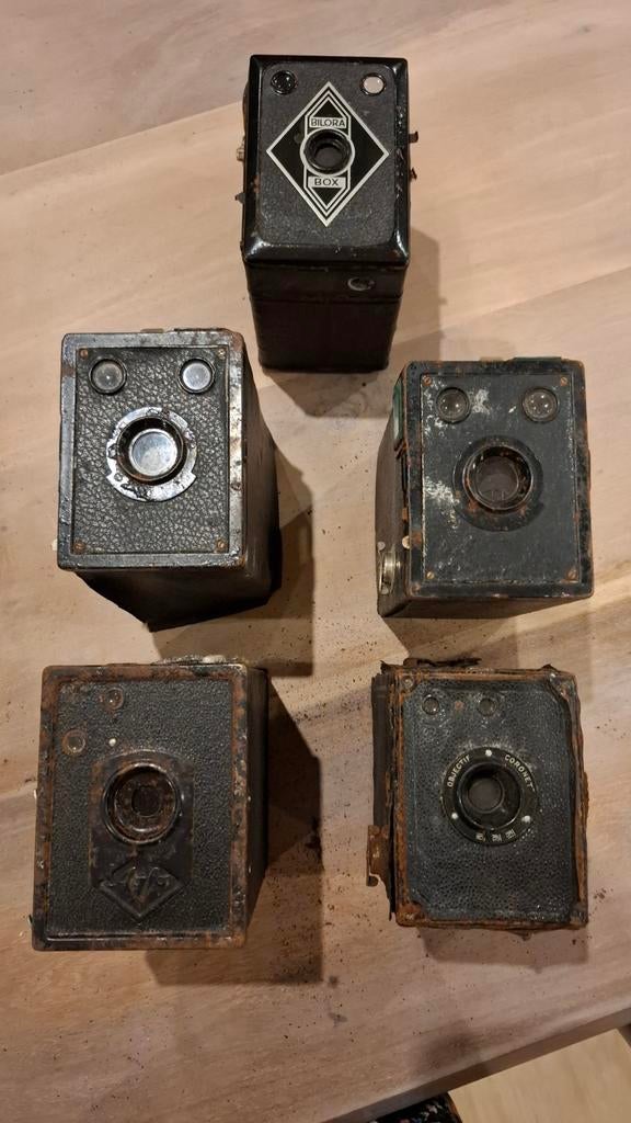 Diverse vintage fototoestellen + flitsers + filmpjes, Ophalen of Verzenden, Gebruikt, Overige Merken