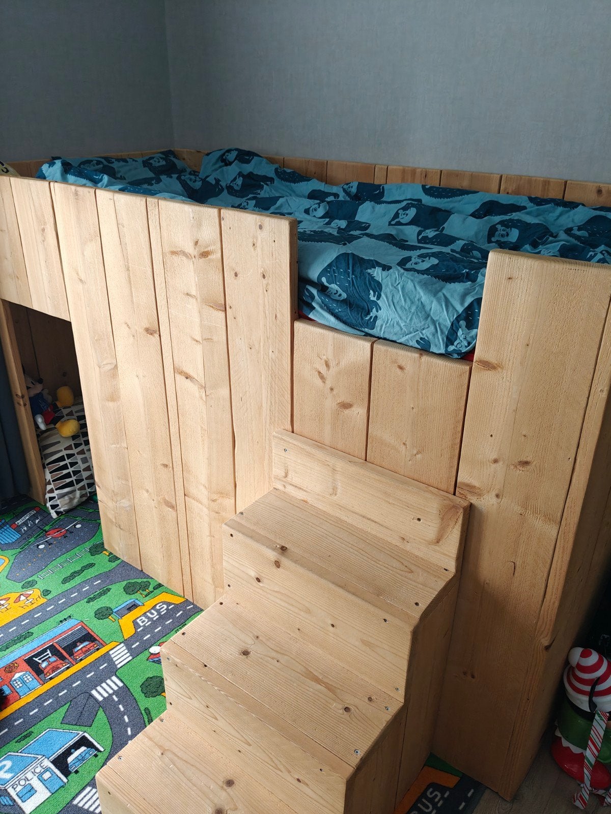 Lit demi-haut en bois d'échafaudage, Enlèvement, Lit mi-hauteur mezzanine