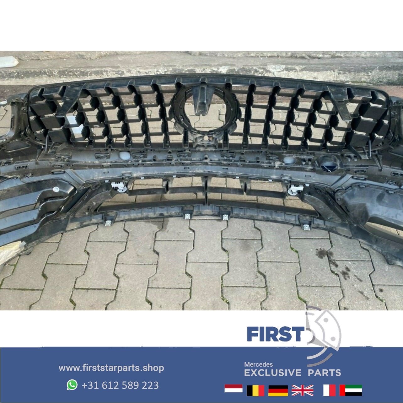 W253 C253 FACELIFT GLC63 AMG VOORBUMPER COMPLEET MAT GRIJS M, Gebruikt, -, Voor, Ophalen of Verzenden