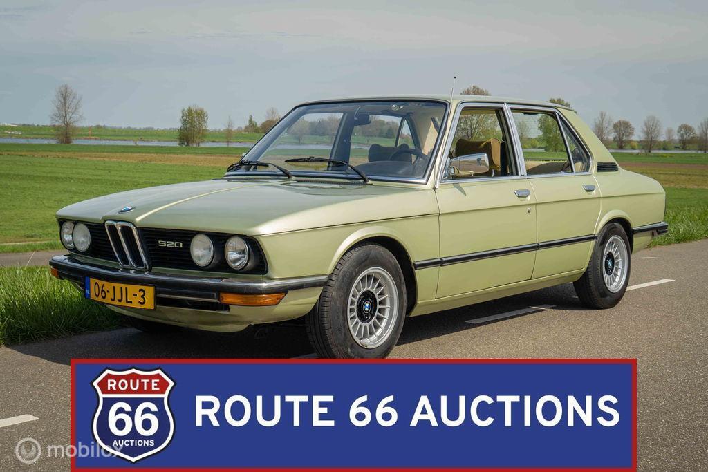 BMW 520 | 1978 | Route 66 Auctions, Auto's, Oldtimers, Zwart, Bedrijf, Handgeschakeld, Overige carrosserie