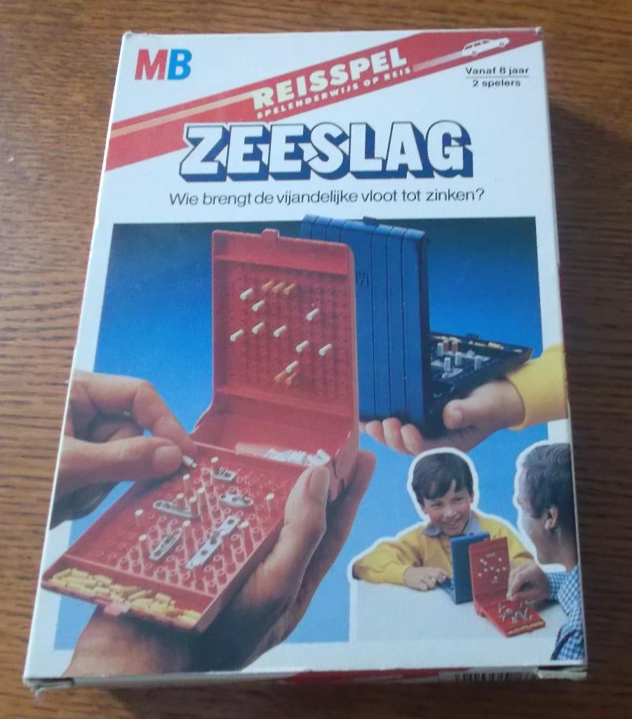 Reisspel Zeeslag van MB / Vintage 1982, MB, Jeu de voyage, 1 ou 2 joueurs, Comme neuf