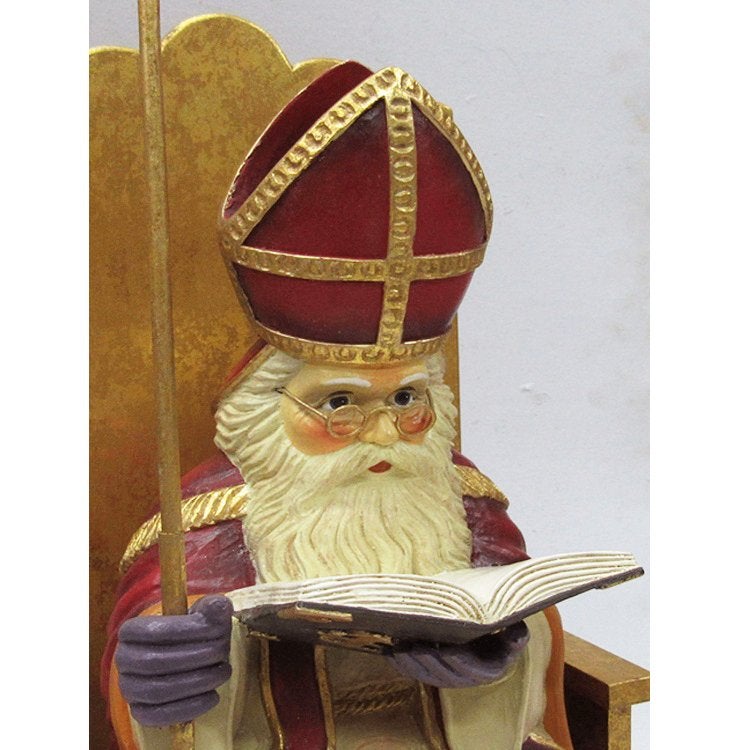 Père Noël sur le trône - Statue de saint - 55 cm