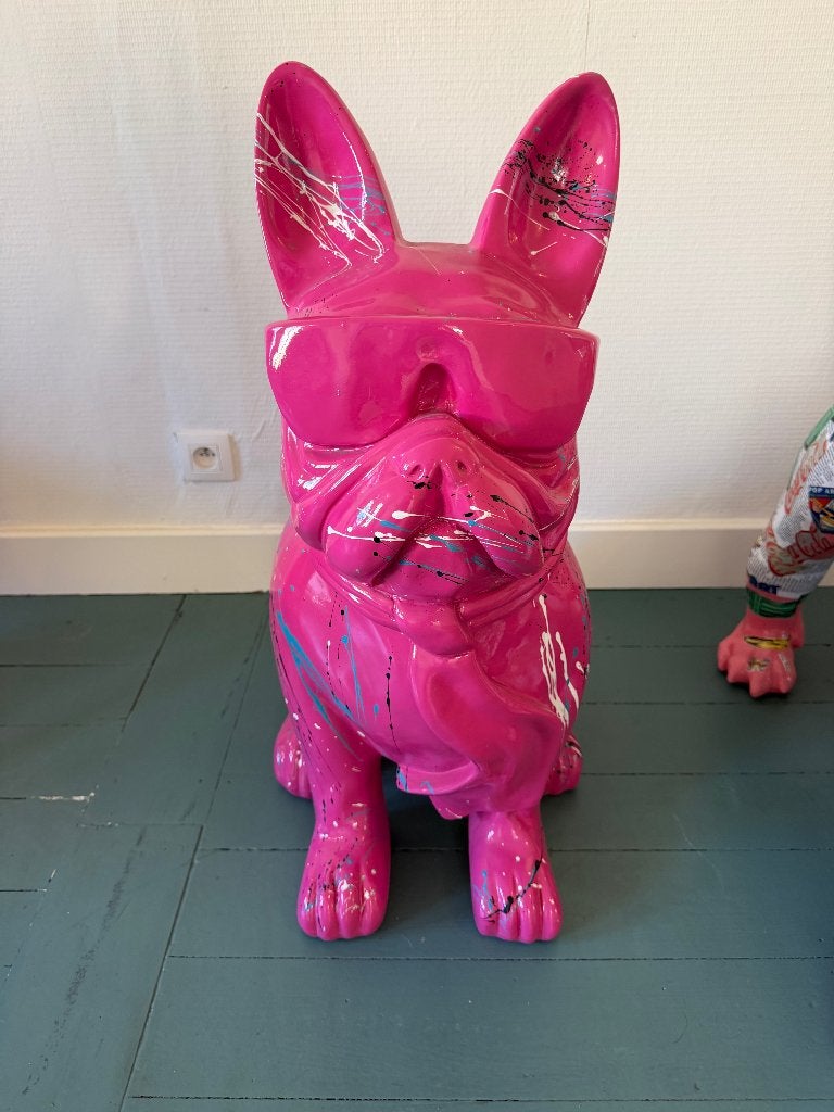 Bekend Buldog beeld ware grootte (roze)., Ophalen, Weerbestendig, Kunststof, 50 - 100 cm