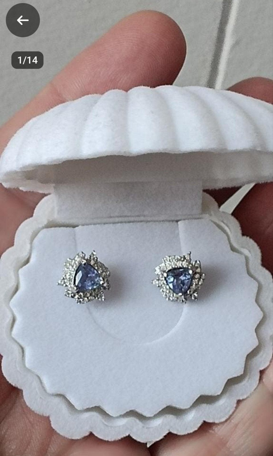 Boucles d'oreilles en argent sterling 925 avec tanzanites, Enlèvement, Avec pierre précieuse, Argent, Argent