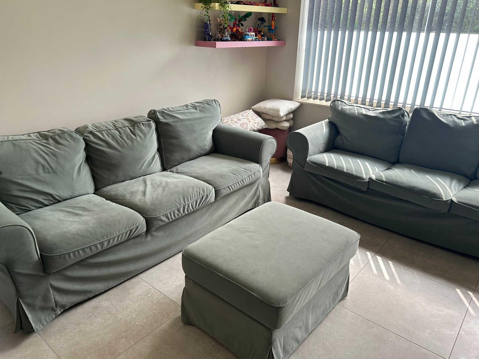 2 sièges Ikea + pouf Ektorp, Enlèvement, Comme neuf