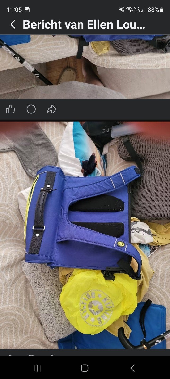 kipling boekentas, Ophalen, Gebruikt