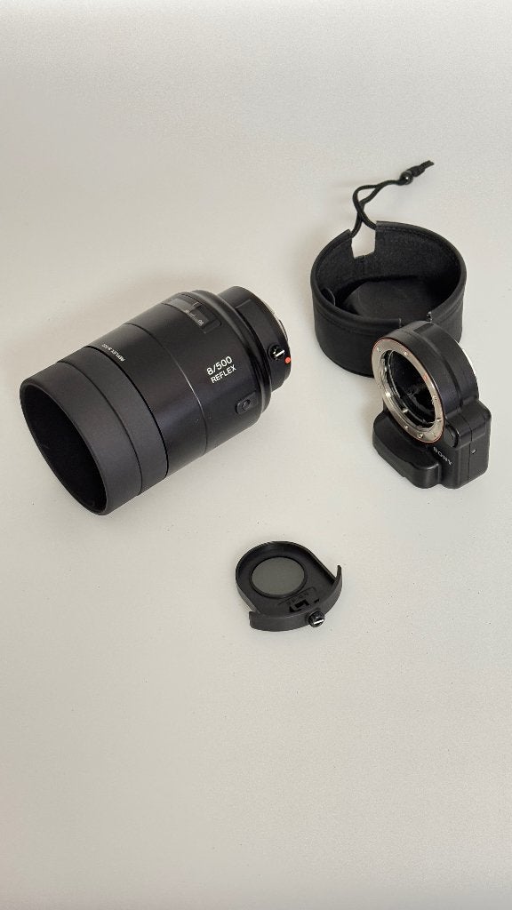 Objectif Sony 500mm F8 + doubleur + Monster adapter A-E, Sony, Filtre inclus, Monture Sony E, Téléobjectif