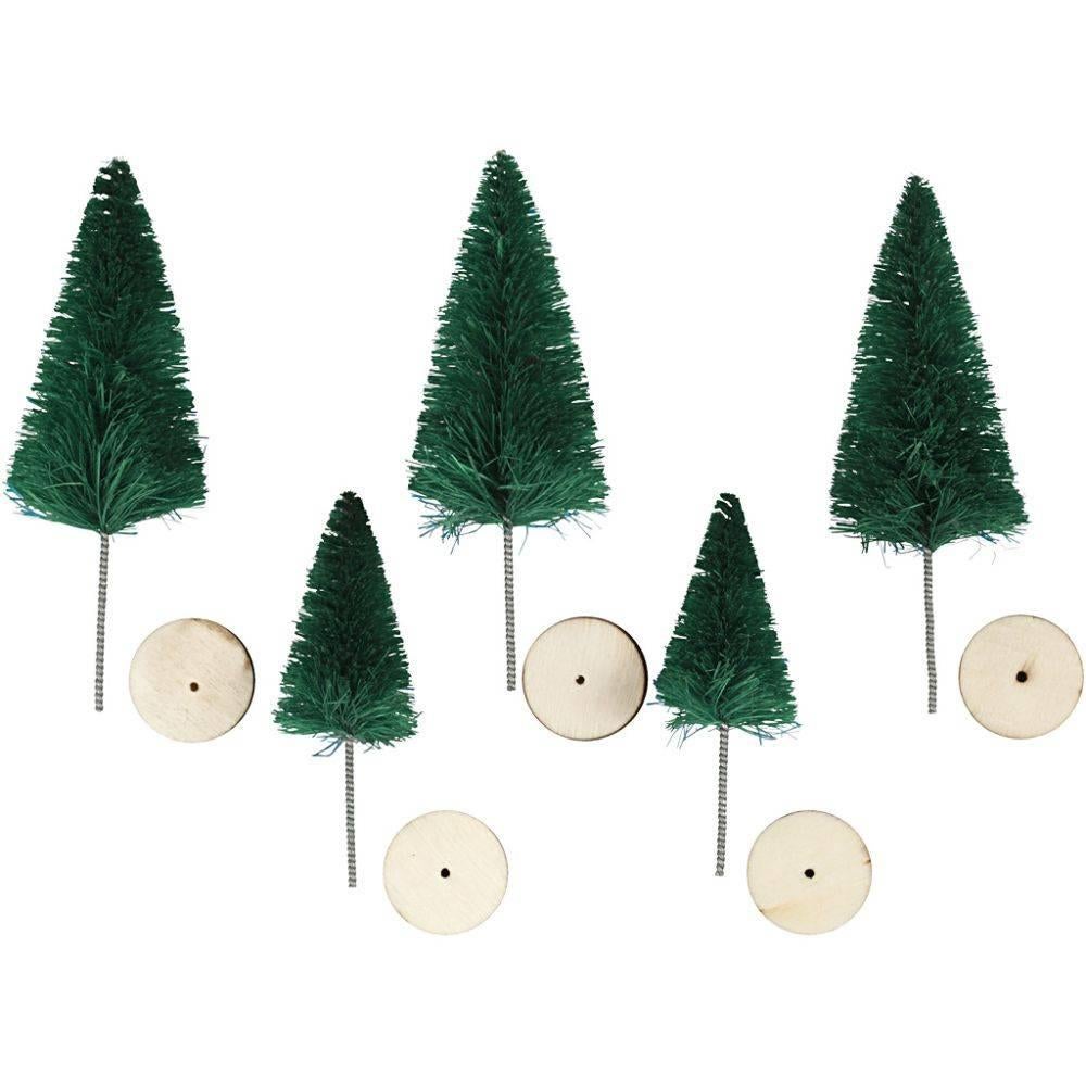 Mini sapins de Noël verts 4+6cm 5 pièces, Envoi, Neuf