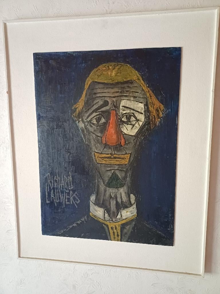 Schilderij clown, Antiek en Kunst, Kunst | Schilderijen | Klassiek, Ophalen