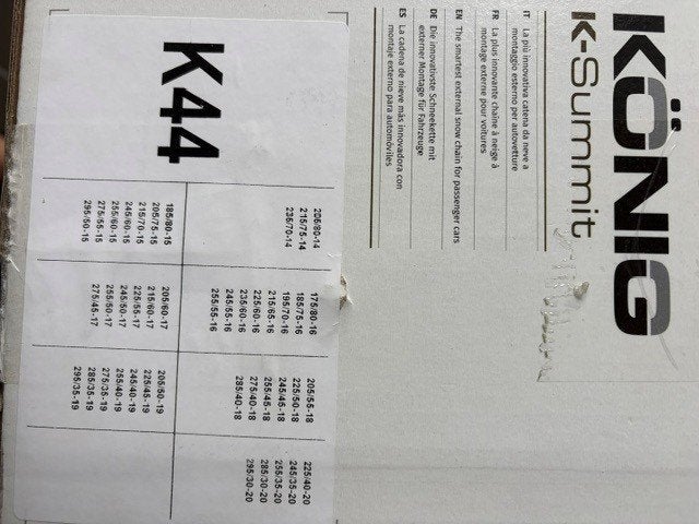 Chaines neige König K-Summit K44, Enlèvement ou Envoi, Neuf