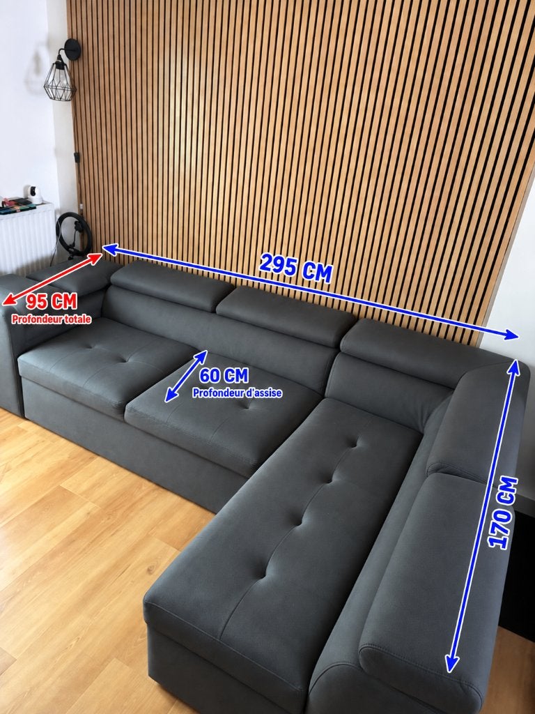 Canapé d’angle convertible gris, confortable et modulable, Maison & Meubles, Banc d'angle, Quatre personnes ou plus, Enlèvement