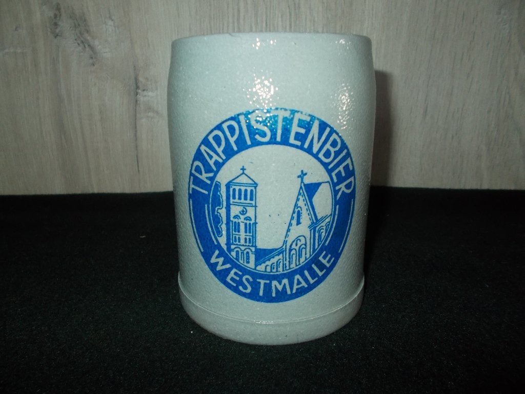 WESTMALLE Trappistenbier - donkergrijze bierpot 50cl. - 4, Ophalen, Gebruikt, Pul(len), Overige merken