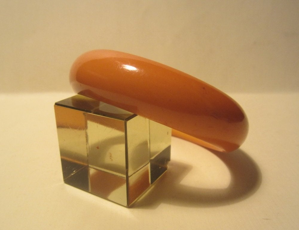 Vintage armband in bakeliet; butterscotch, getest!, Verzenden, Overige materialen, Armband