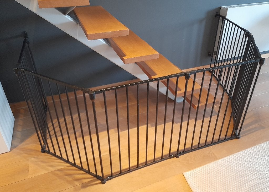 Lang veiligheidshek, ideaal voor open trap, Kinderen en Baby's, Traphekjes, Ophalen, Zo goed als nieuw, 115 cm of meer, Metaal of IJzer