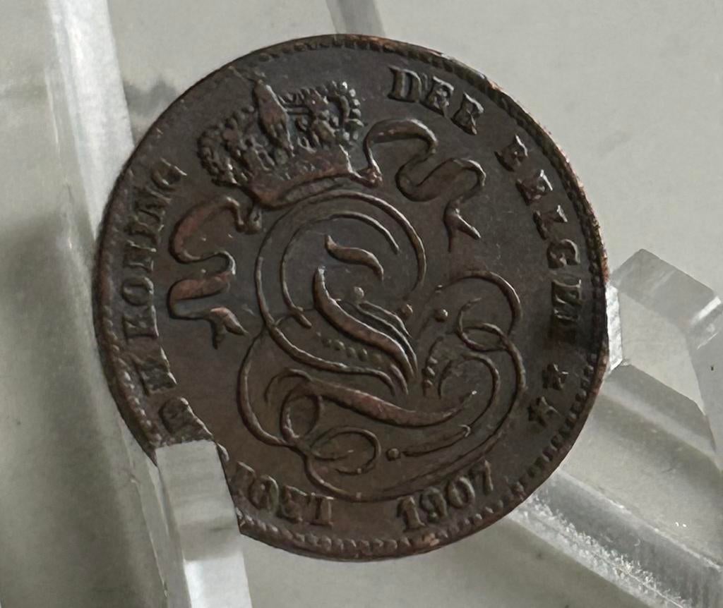 1 cent 1907 Léopold 2 flamand, Timbres & Monnaies, Monnaies | Belgique, Enlèvement ou Envoi