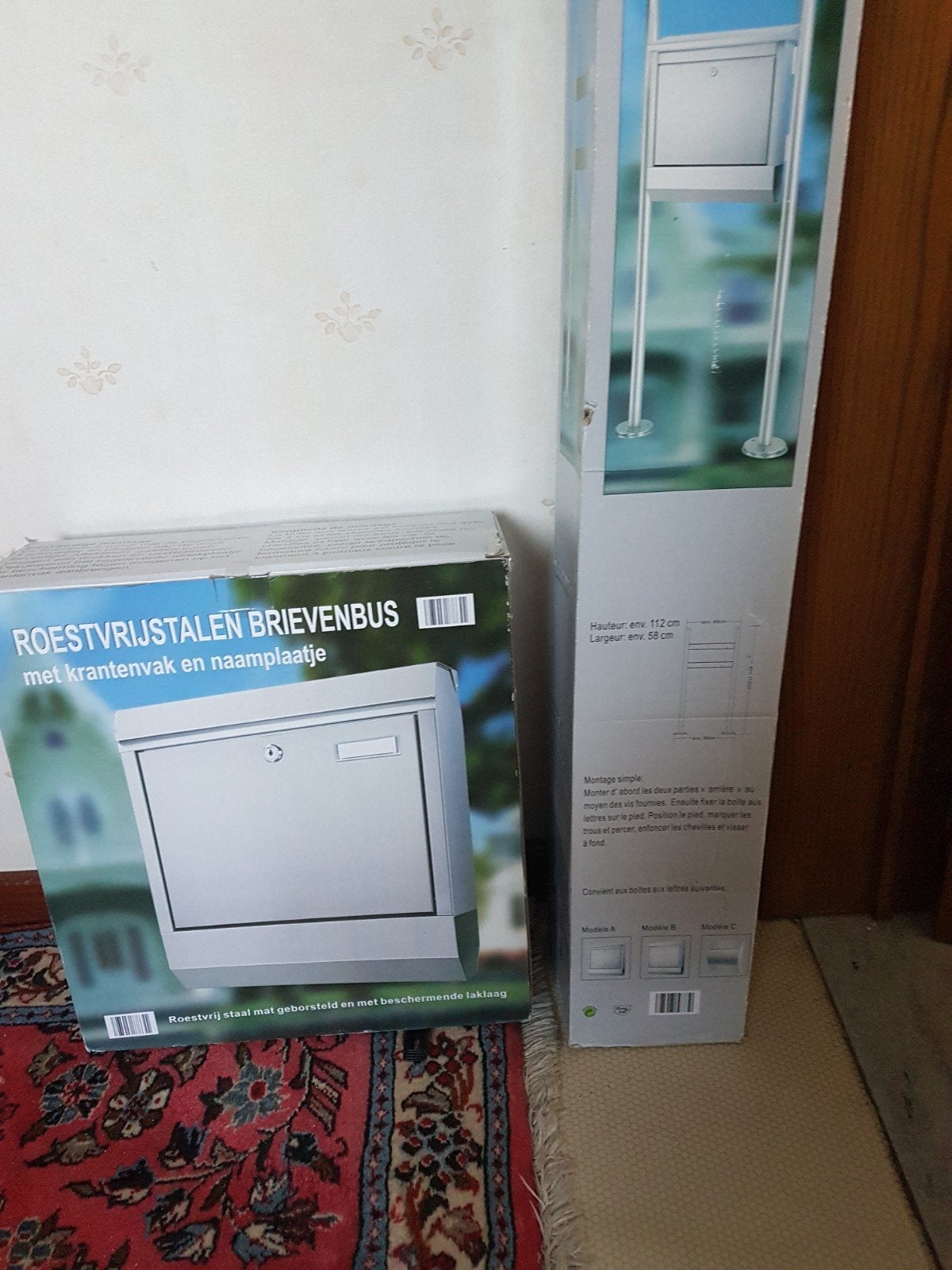roestvrij stalen brievenbus + brievenbusvoet, nieuw, Tuin en Terras, Brievenbussen, Ophalen of Verzenden