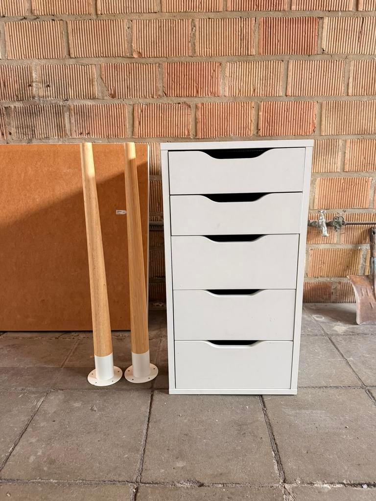 Ikea Alex ladeblok + 2 poten ikea hilver, Huis en Inrichting, Ophalen, Zo goed als nieuw