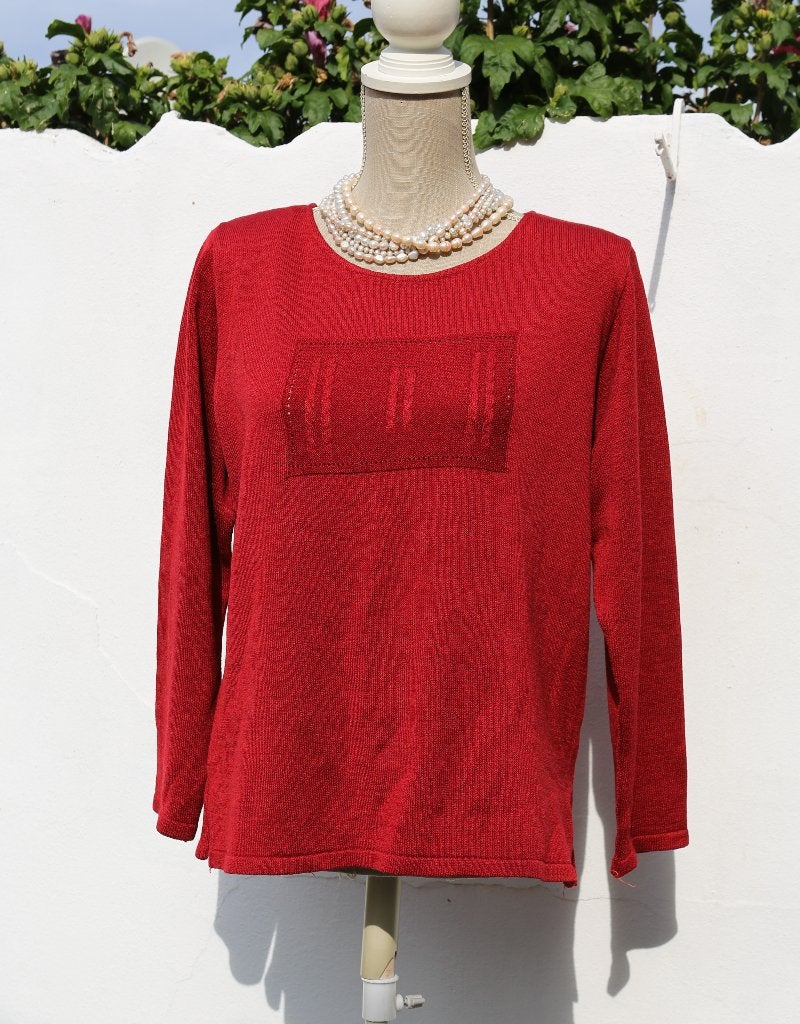 Rood/bordeauxrode trui L, Kleding | Dames, Ophalen of Verzenden, Zo goed als nieuw, Maat 38/40 (M), Rood