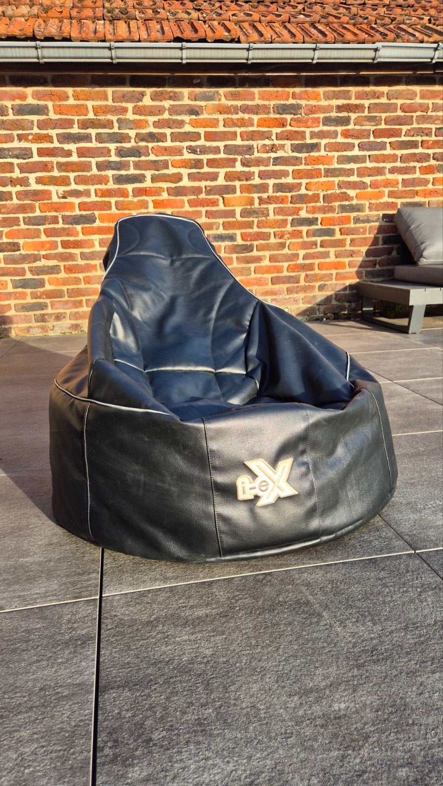Pouf gaming adulte i-eX – Grand format similicuir noir, Maison & Meubles, Enlèvement, Utilisé, Noir, Pouf