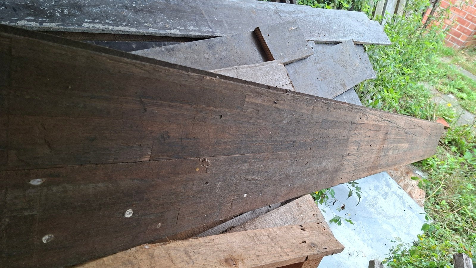 4 houten hardhouten panelen, Bricolage & Construction, Bois & Planches, Enlèvement