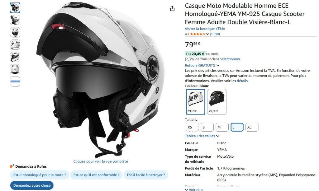 casque yema modulable avec intercom, Motoren, Kleding | Motorhelmen, Heren, Integraalhelm, L, Tweedehands